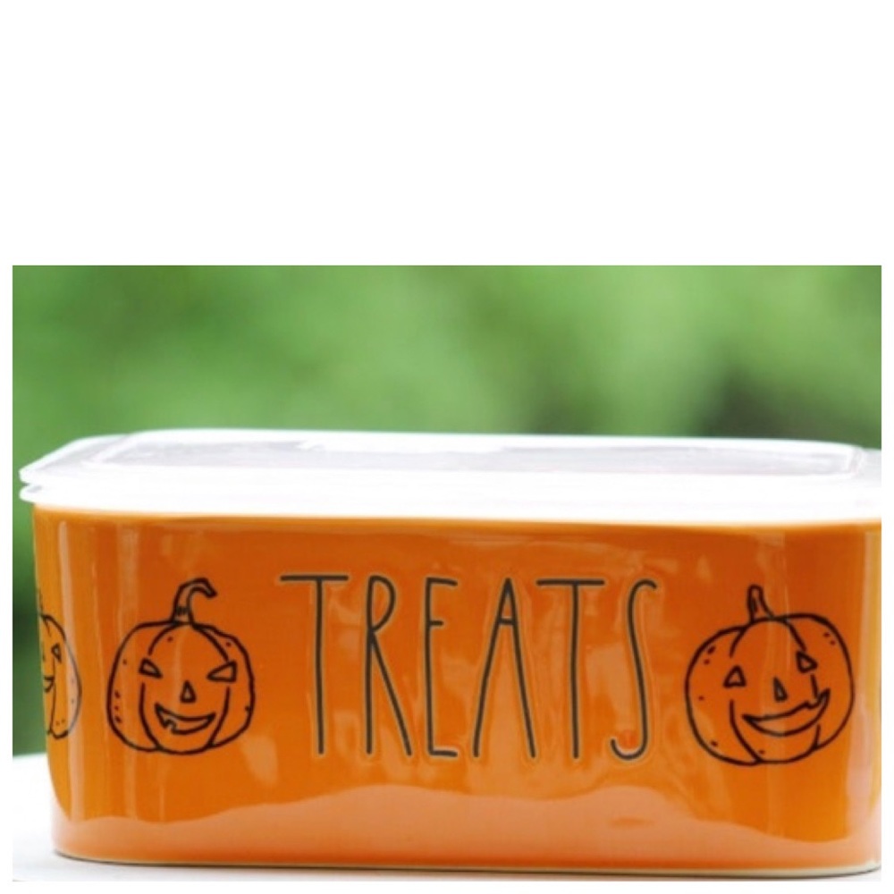 Rae Dunn TREATS Halloween Ceramic Square Food Storage w/ Lid